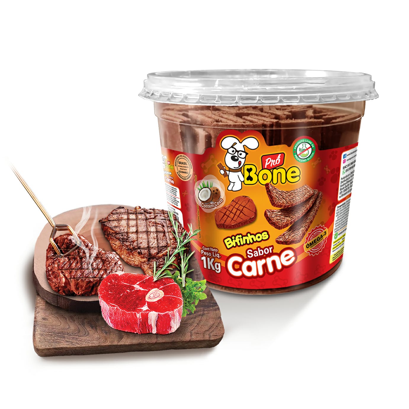 Pote Bifinho Sabor Carne 1KG