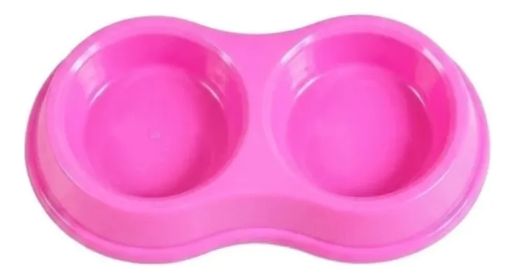 Comedouro Duplo Mini Rosa