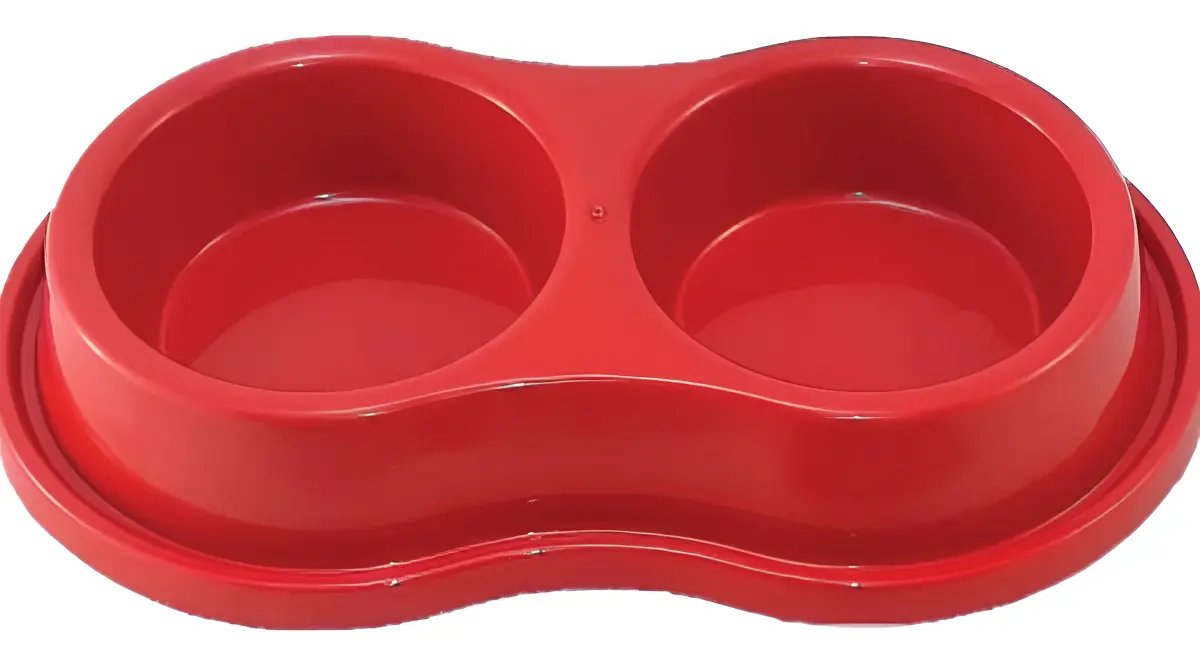 Comedouro Duplo Mini Vermelho